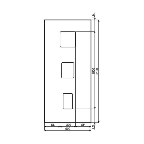 Technische Zeichnung Haustür DV-239