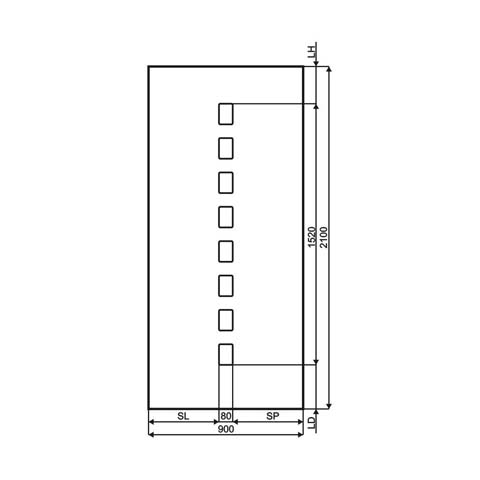 Technische Zeichnung Haustür DV-240