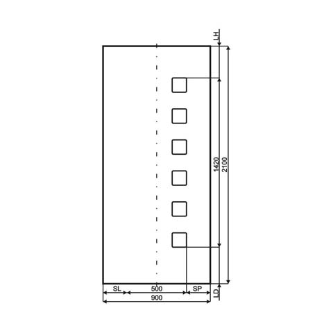 Technische Zeichnung Haustür DV-242