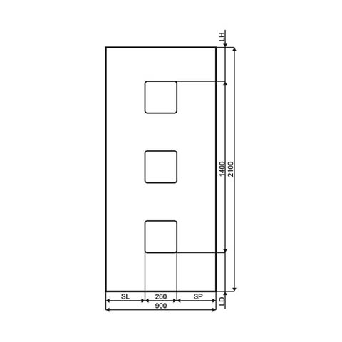 Technische Zeichnung Haustür DV-244