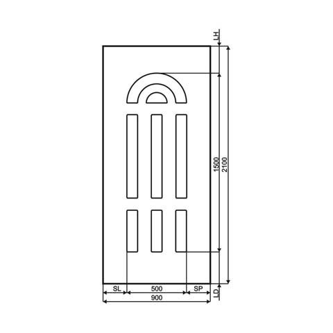 Technische Zeichnung Haustür DV-248