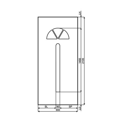 Technische Zeichnung Haustür DV-256