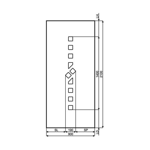 Technische Zeichnung Haustür DV-258