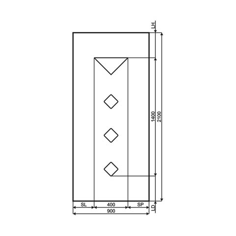 Technische Zeichnung Haustür DV-261