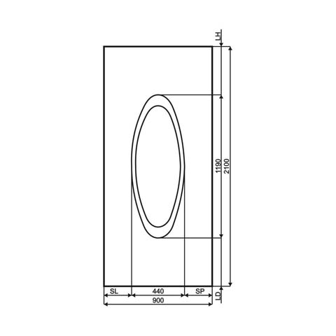 Technische Zeichnung Haustür DV-264