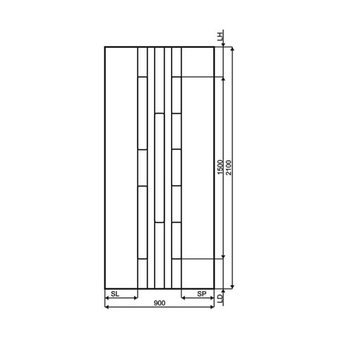 Technische Zeichnung Haustür DV-265