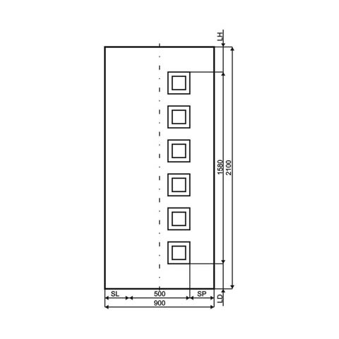 Technische Zeichnung Haustür DV-267
