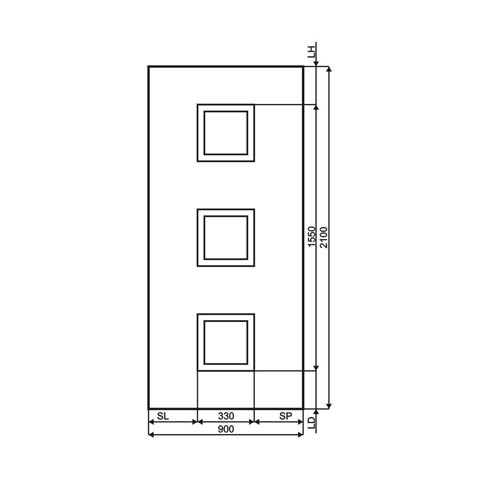 Technische Zeichnung Haustür DV-270