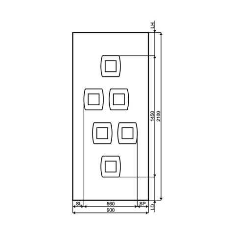 Technische Zeichnung Haustür DV-279