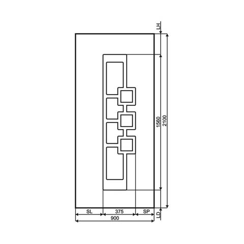Technische Zeichnung Haustür DV-282