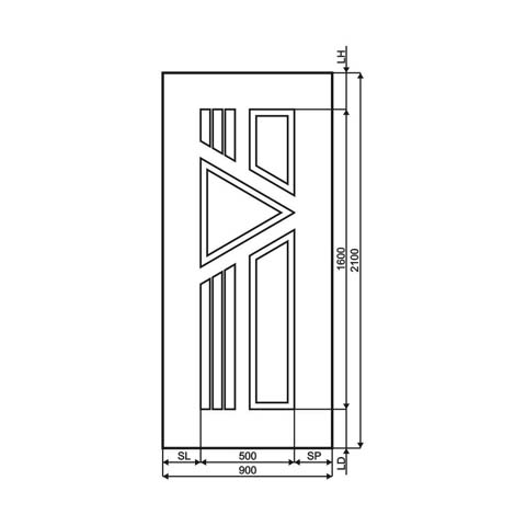 Technische Zeichnung Haustür DV-284