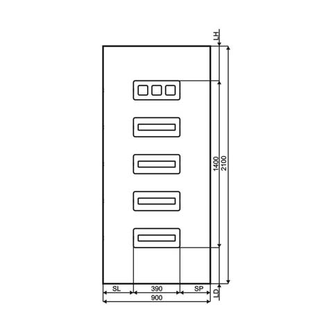 Technische Zeichnung Haustür DV-287