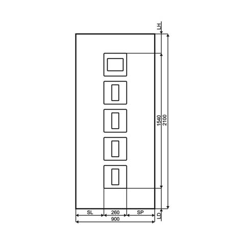 Technische Zeichnung Haustür DV-291