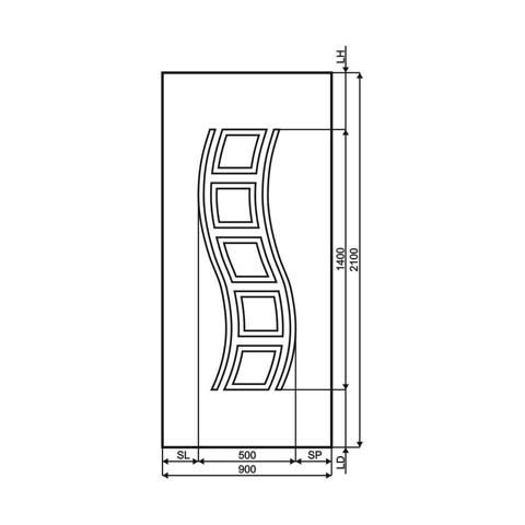 Technische Zeichnung Haustür DV-293