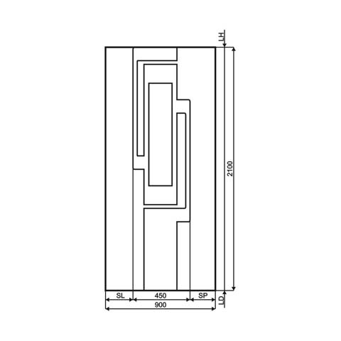 Technische Zeichnung Haustür DV-421