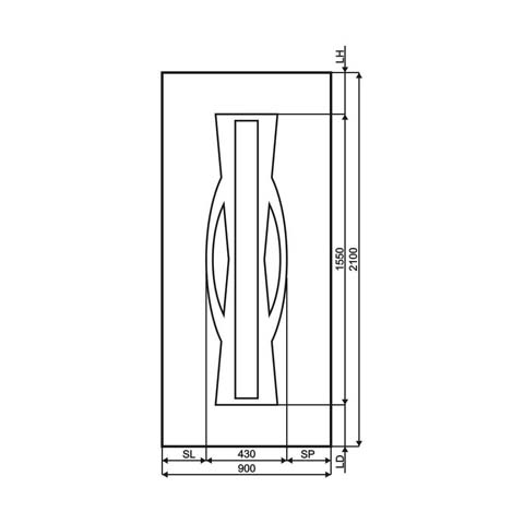 Technische Zeichnung Haustür DV-425