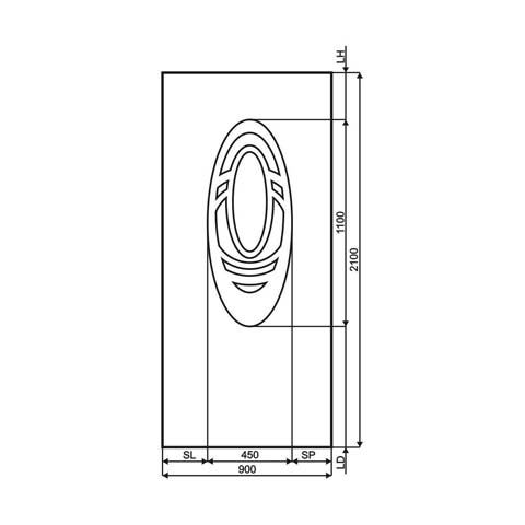 Technische Zeichnung Haustür DV-426