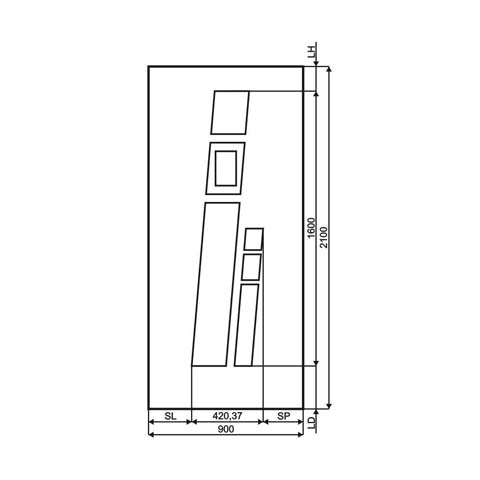Technische Zeichnung Haustür DV-427