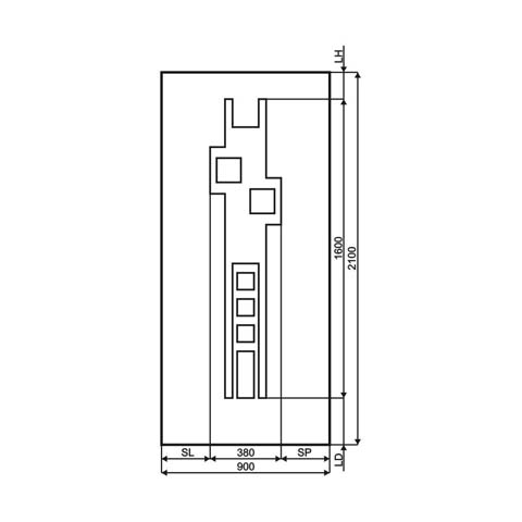 Technische Zeichnung Haustür DV-428