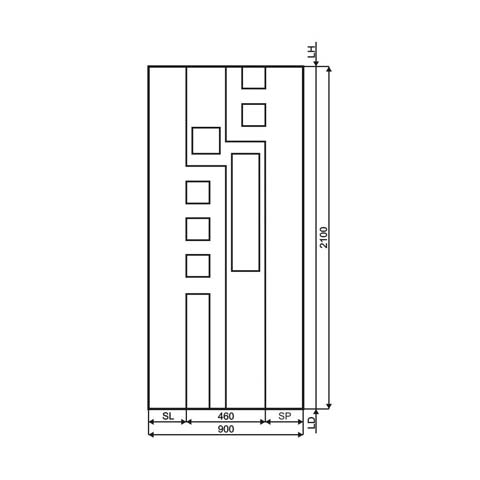 Technische Zeichnung Haustür DV-430