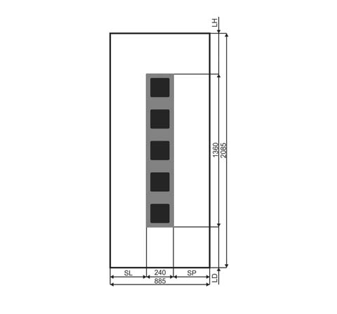 Technische Zeichnung Haustür DV-432