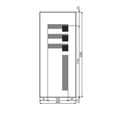 Technische Zeichnung Haustür DV-435