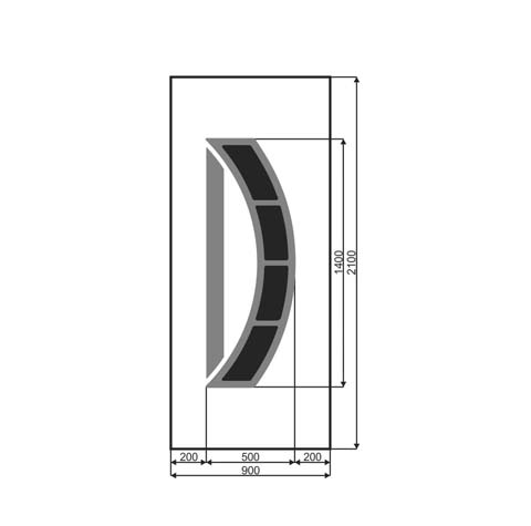 Technische Zeichnung Haustür DV-436-N