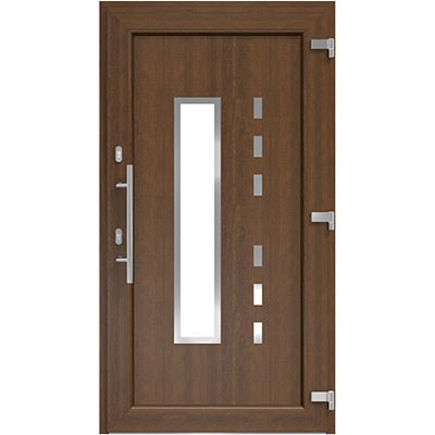 DRUTEX Haustür Nussbaum - Modell Hannover