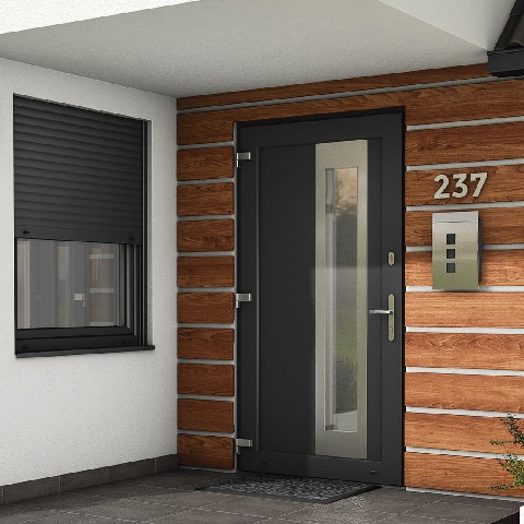 Kunststoff-Haustür in Anthrazit