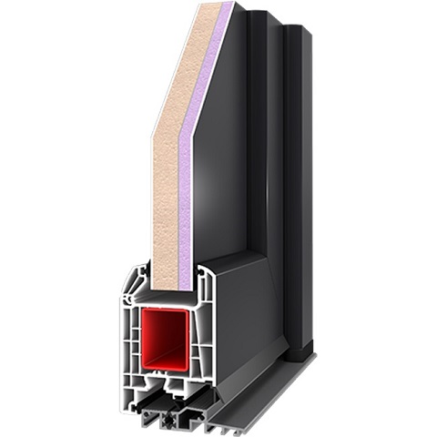 Kunststoff Haustür von Drutex Iglo Energy Profil in Anthrazit