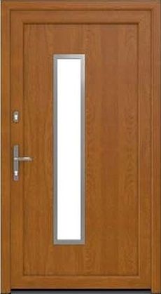 DRUTEX Haustür Modell 1 - Leipzig in Golden Oak