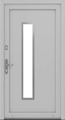 DRUTEX Haustür Leipzig in Silber