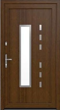 Drutex Haustür Modell 3 - Hannover in Nussbaum