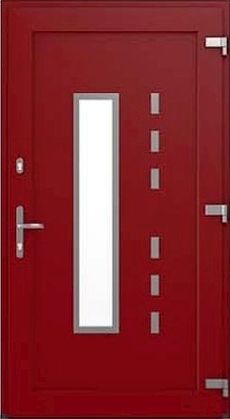 Drutex Haustür Modell 3 - Hannover in Dunkelrot