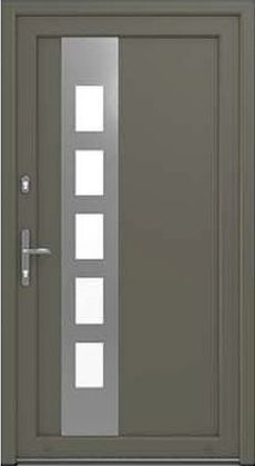 DRUTEX Haustür Modell 9 - Bonn in Basaltgrau glatt