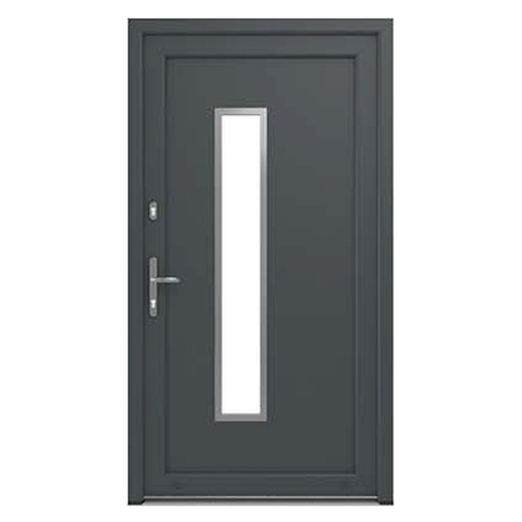 Drutex Haustür Modell 1 mit Dreh-Innen Ansicht in der Farbe Eisenglimmer-Schiefer