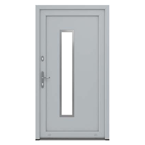 Kunststoff-Haustür von Drutex - Modell 1 in Silber V