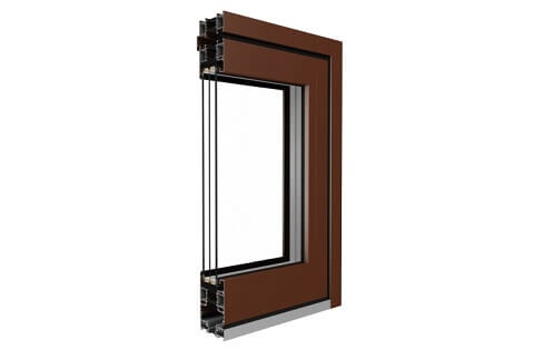 Profilschnitt Alu Faltschiebe-Tür MB-86 Fold Line in Braun