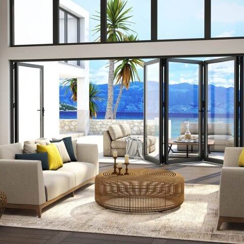 Aluminium vouwsysteem in antraciet