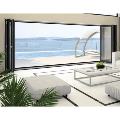 Aluminium Faltanlage Panoramafenster Terassentür