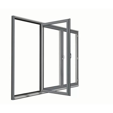 Offener Schlossflügel Aluminium Faltanlage Drutex MB 70HI Grau