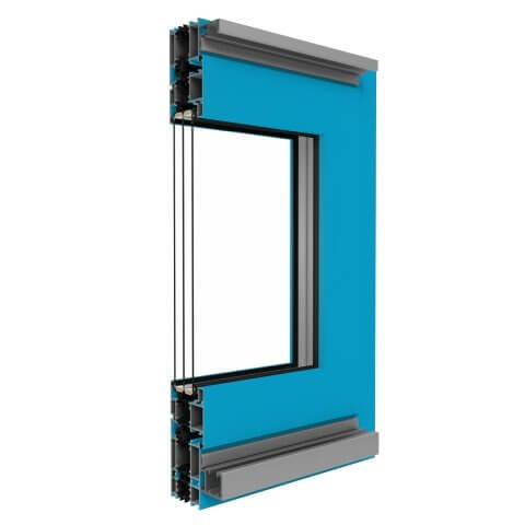 Aluminium Faltschiebetür MB-70 in Himmelblau