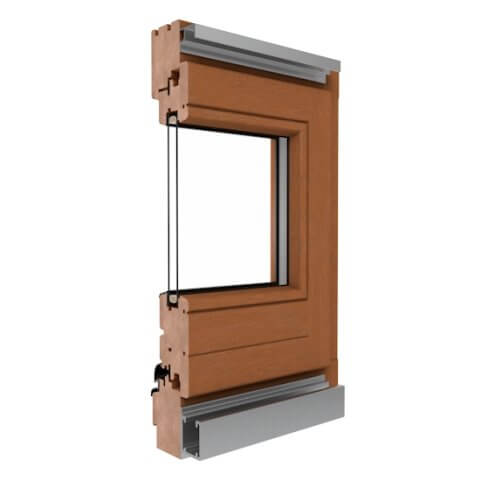 Houten vouwschuifdeur Softline-68 profiel