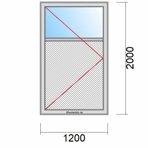 Nebeneingangstür mit Füllung 1200x2000mm DL schematische Zeichnung
