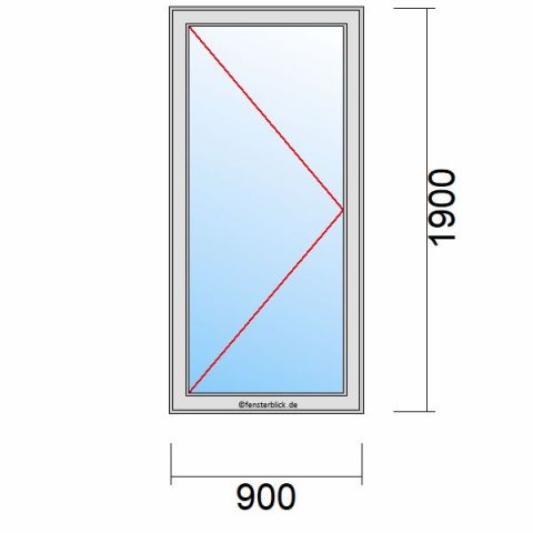 Nebeneingangstür 900x1900mm DL schematische Zeichnung