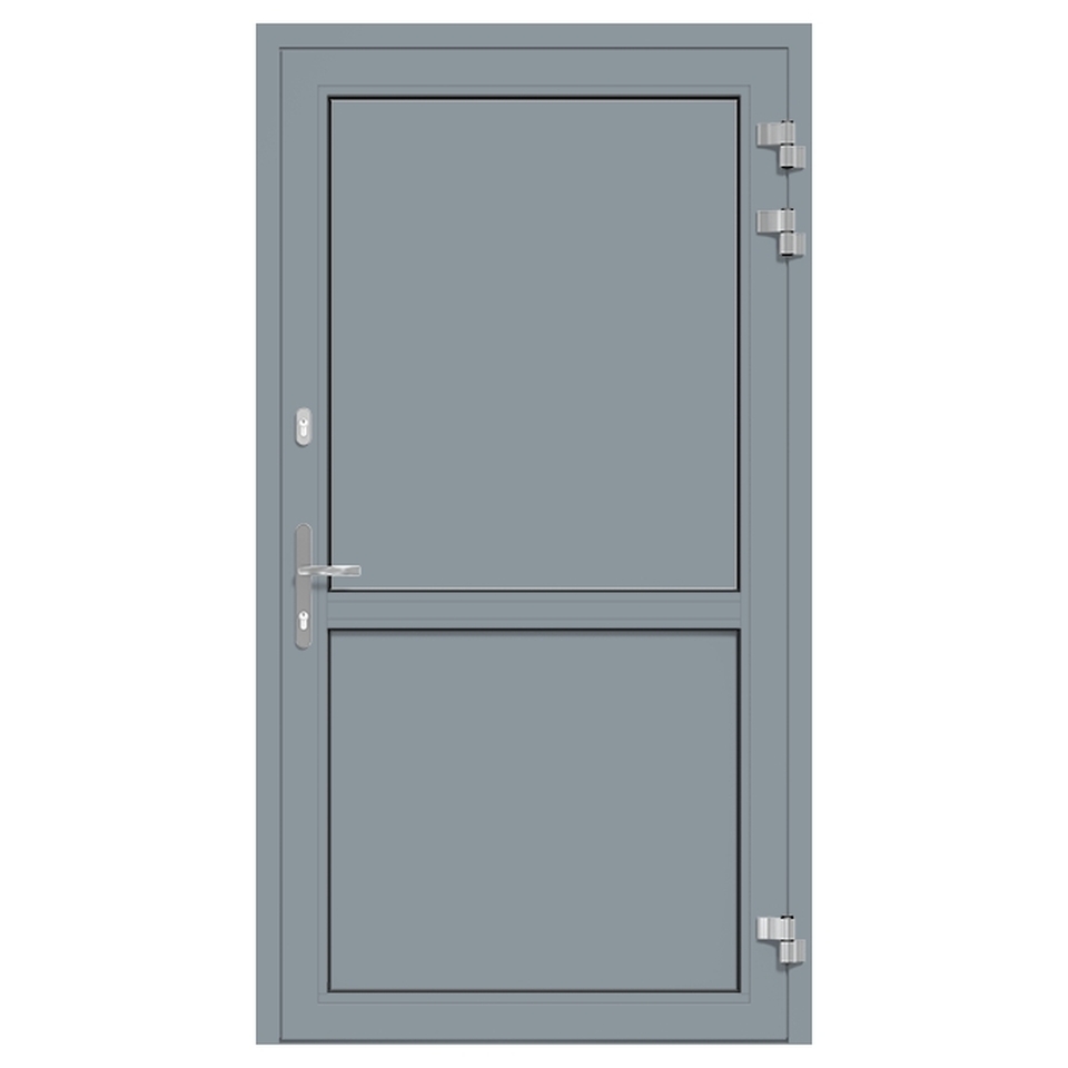 Alu-Eingangstür Silbergrau RAL-1001