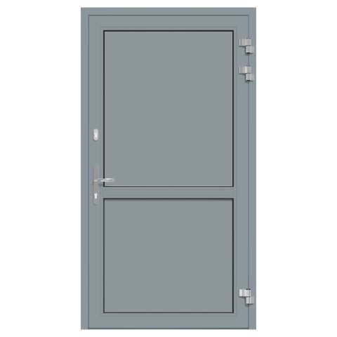 Aluminium Nebeneingangstür MB 45 Silbergrau