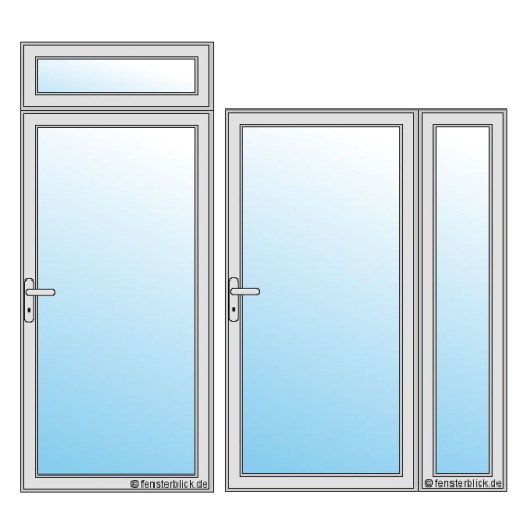 Nebeneingangstür mit Oberlicht und Seitenteil